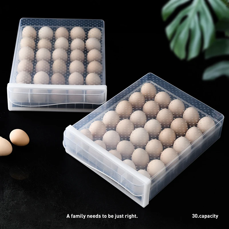 

30/60Grids Plastic Egg Storage Containers Box Refrigerator Organizer Drawer Egg Fresh-keeping Case Tray Kitchen Accessories