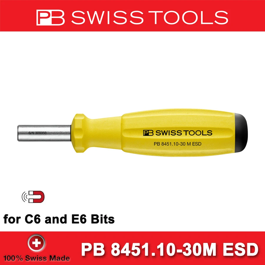 PB SWISS TOOLS Swiss Grip отвертка с магнитом ESD 135 мм 8451 10-30 м