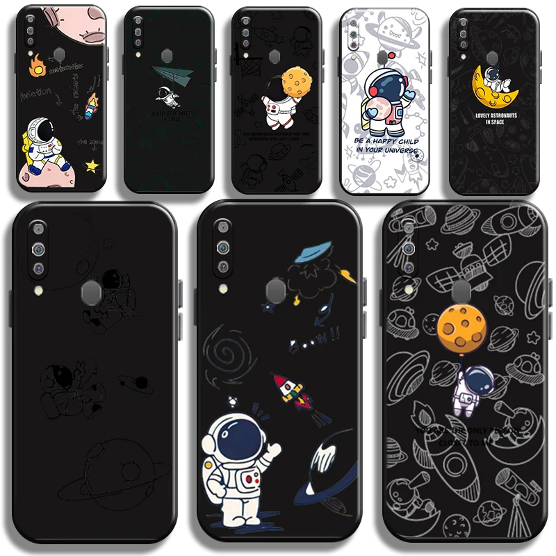 

Cartoon Cute Astronaut Phone Case For Samsung Galaxy M30 M30S Soft Shell Back Shockproof Carcasa Liquid Silicon Cases Cover