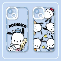 cute sanrio pochacco clear phone cases for iphone 13 12 11 pro max mini xr xs max 8 x 7 se y2k girl shockproof soft shell fundas