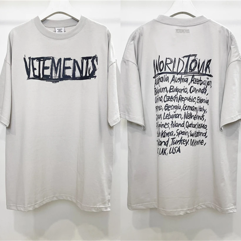 

2023 Summer Vetements Concert Limited Logo T-Shirt Men Women 1:1 Top Quality Embroidery Tags Tee Paris VTM T Shirt Anime Clothes