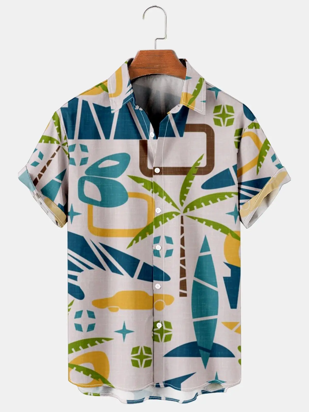 3d Printed Casual Short Sleeve Cardigan, Hawaiian Shirt for Men, Lapel Single Button Street Shirt, Fashion Beach Top 5XL