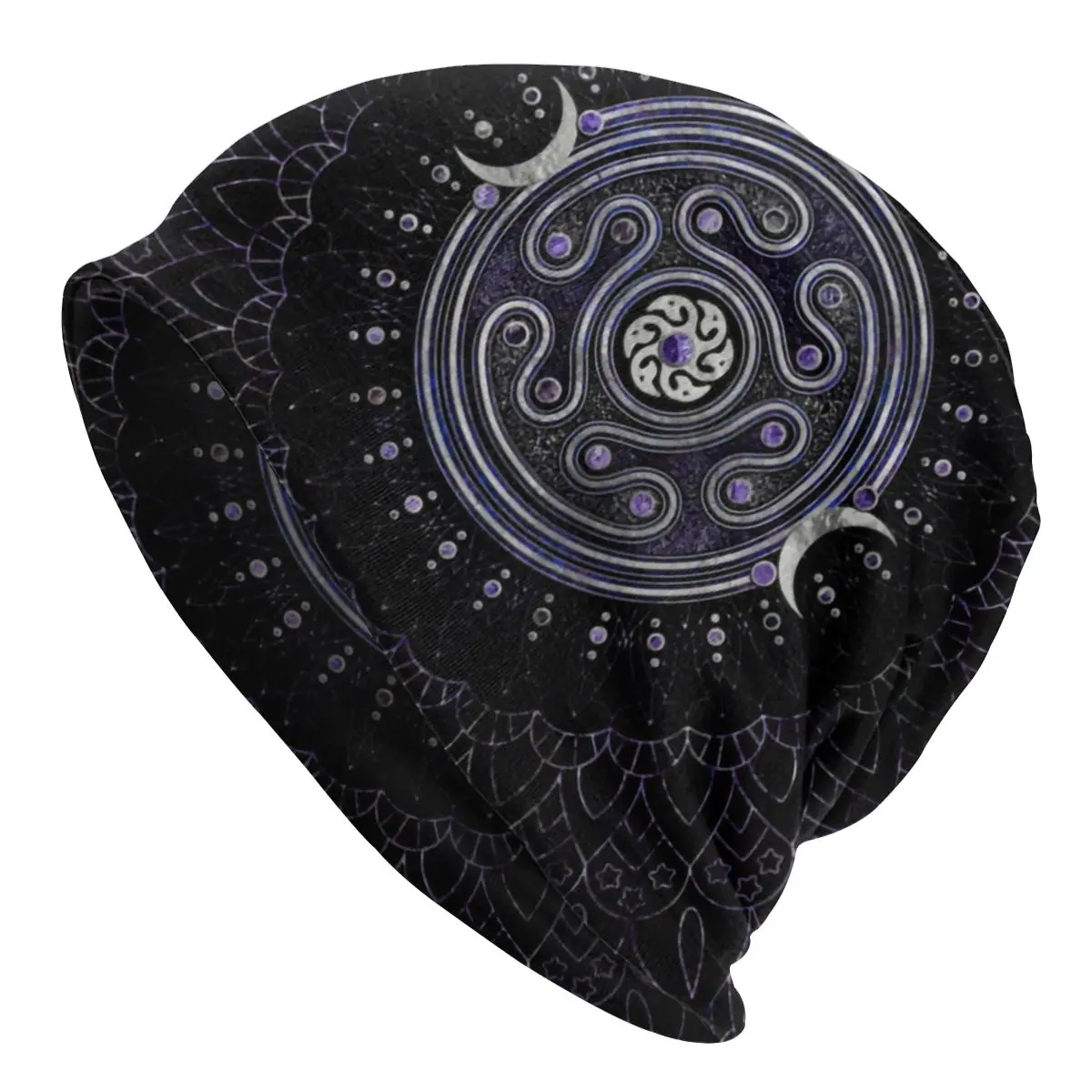 

Triple Moon Goddess Hecate Wheel Slouchy Beanie Skullies Beanies Hat Adult Goth Pentagram Witch Witchcraft Knit Bonnet Cap