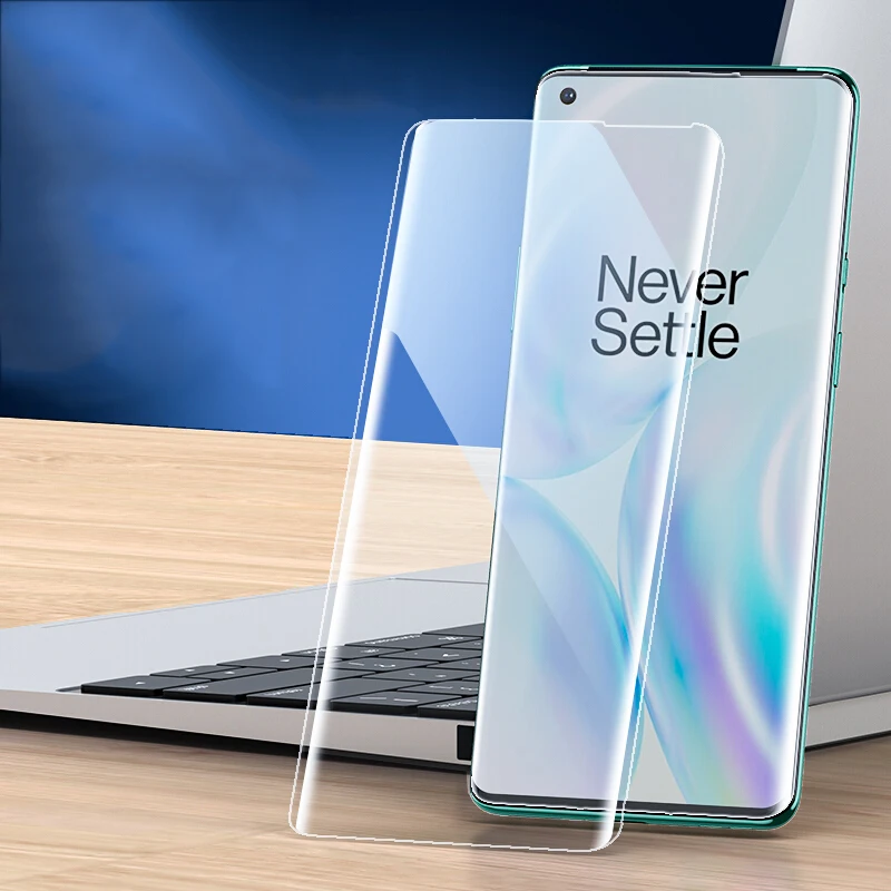 

UV Glass Screen Protector For OnePlus 9 8 7 7T Pro Liquid Full Glue Tempered Glass For One Plus 9 8 7T Pro Potective Film Case