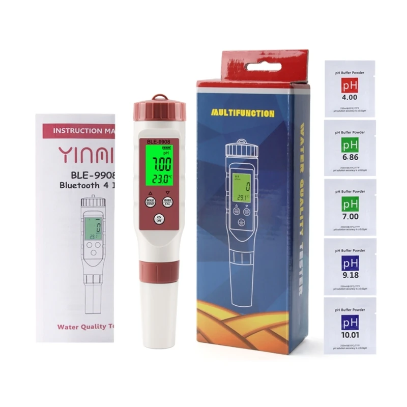 

Portable Digital Water Quality Tester Pen Meter EZ-9908 Multifunctional Water Purity for Hydroponics Aquarium Dropship