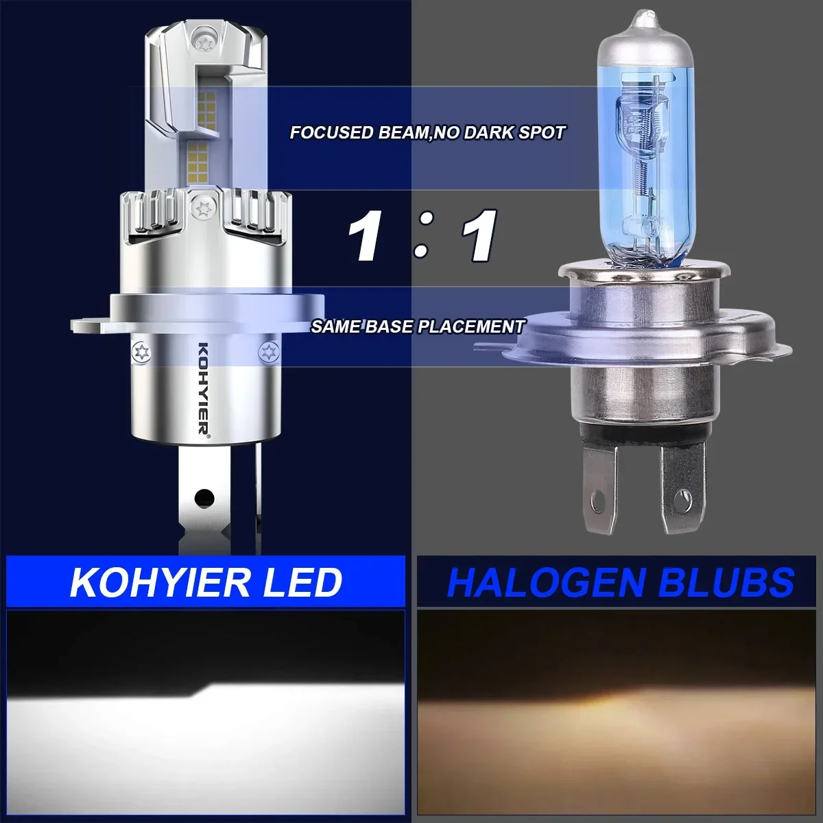 2x100W Turbo H4 светодиодный Автомобильная фара 9003 лм 6500 HB2 дальний и ближний свет