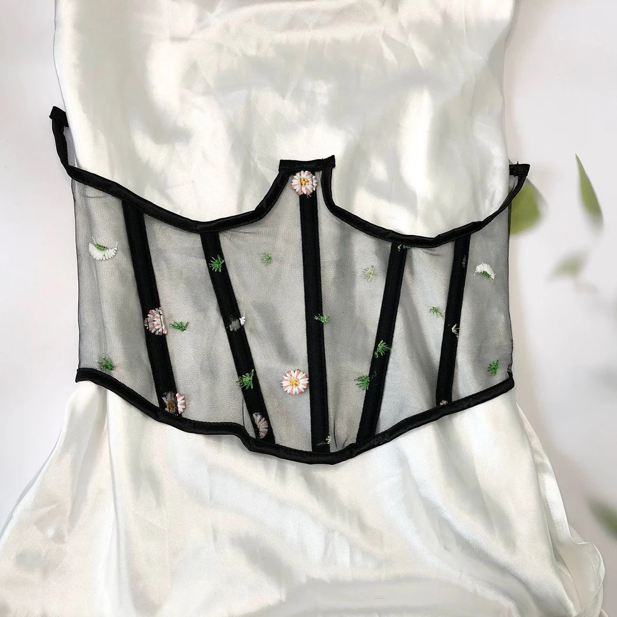 

2022 корсеты для женщин 16 см корсет под грудью ромашки Топ туники платье живот аксессуары Корректирующее белье сетчатый корсет на шнуровке ре...