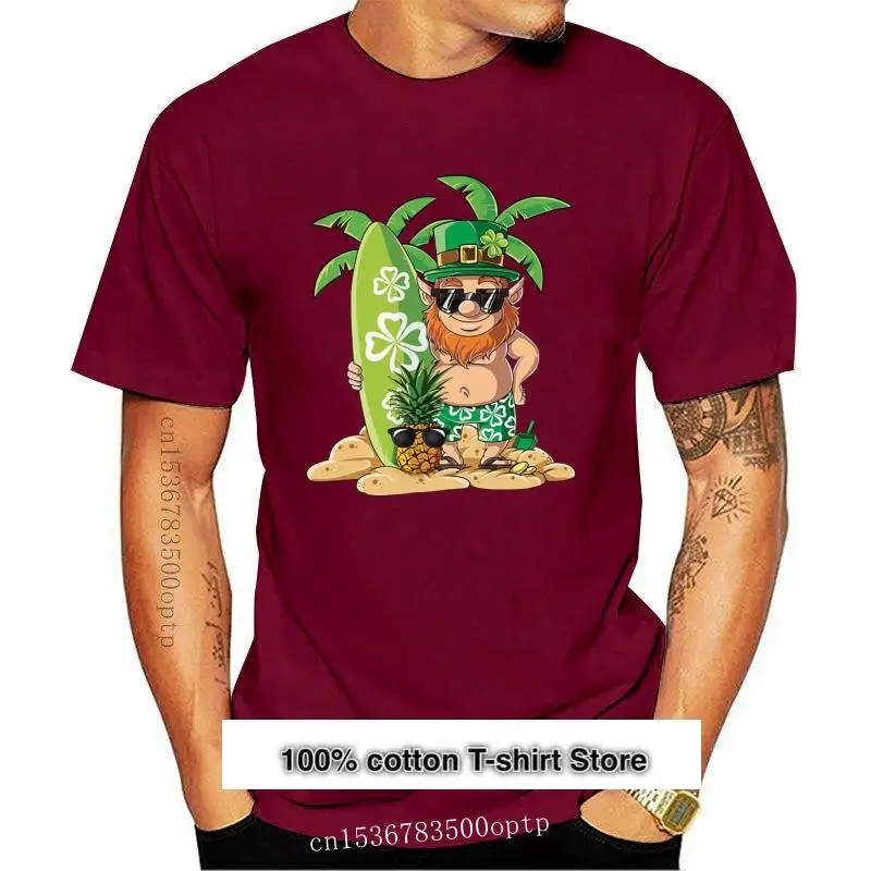 Camiseta Hawaiana de Leprechaun para hombre, camisa de surf de St Patricks Day Hawaii, nueva moda 2021