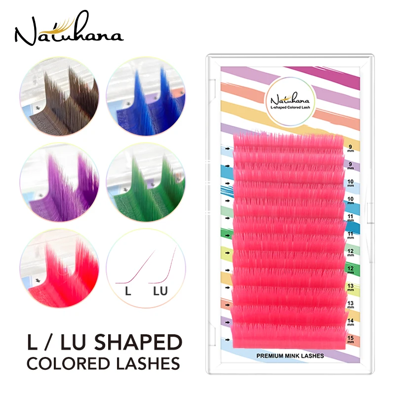 Ed Lashes L/lu(m) Curl Auto Fans  Easy Fan Color Eyelash Extension L-shaped Individual Mink Eyelashes Makeup Tools