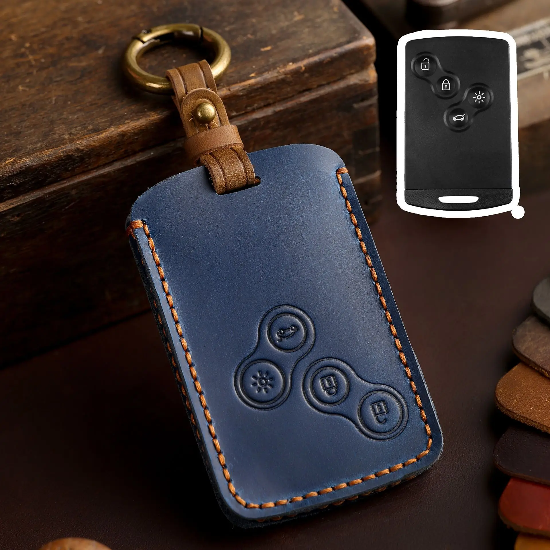 

Кожаный чехол для ключей от автомобиля для Renault Megane 2 3 Clio Scenic Duster Kaptur Captur Logan Laguna Zoe Koleos Danilo Nema Fluence