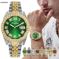 classic fashion mens watch luxury watches man calendar roman numerals pave zircon quartz watch for men present reloj de hombre