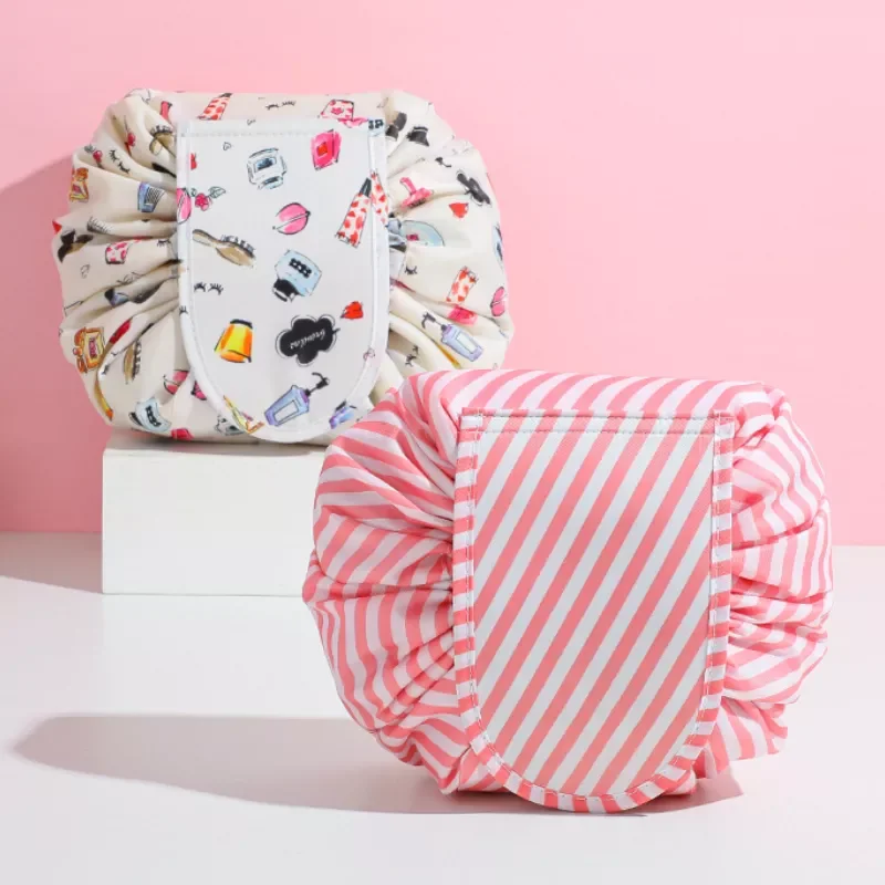 

Lazy Drawstring Cosmetic Bag Travel Artifact Korean Style Wash Storage Bag Makeup Bag Bathroom Fashion Women Cosmetic Organizer