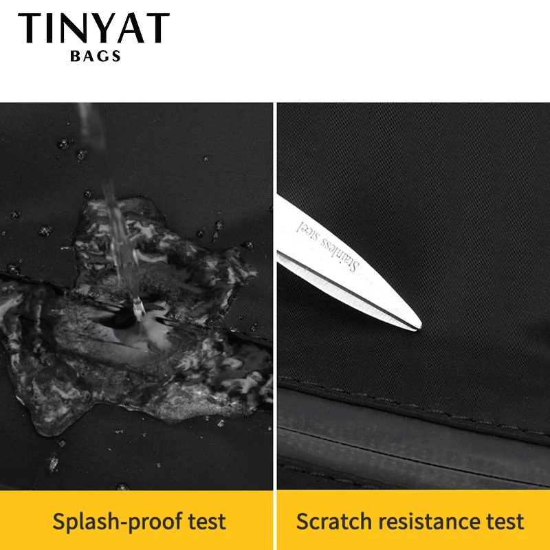 TINYAT Men's Chest Bag for 9.7' ipad Purse Phone Male Shoulder Bags Husband Large Capacity Waterproof Fashion Crossbody Bag