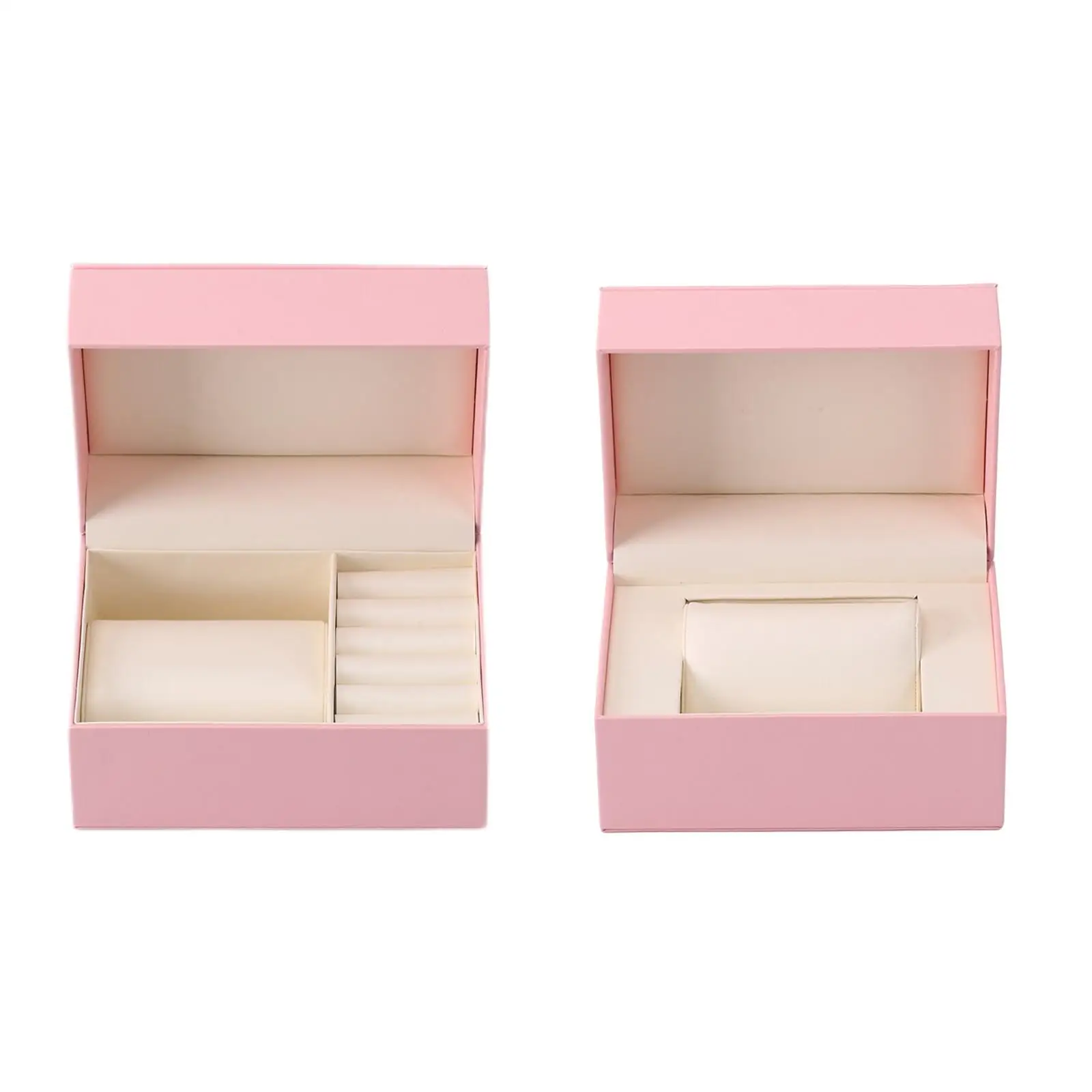 

Storage Box Pink PU Leather Collect Display Case Organizer Holder for Bathroom Dressing Table Girl Friend Female Women