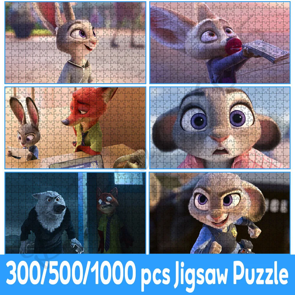 

Disney Puzzle for Kids Zootopia 35/300/500/1000 Pieces Cartoon Jigsaw Puzzle Disney Judy and Nick Pictures Decompress Toy Gifts