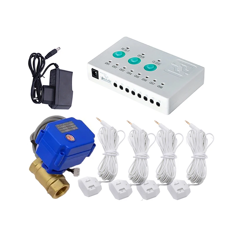 

Датчик утечки воды с умным клапаном 1/2, 3/4, 1, 6 метров, 4 датчика воды