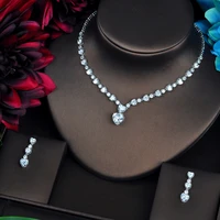 hibride luxury green color cz jewelry sets for women necklace set wedding dress accessories wholesale price dropshipping n 450
