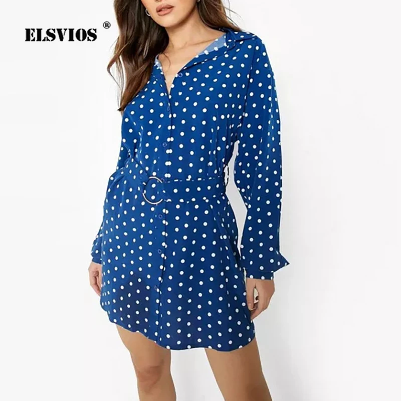 

Женская рубашка в горошек, с длинным рукавом, на пуговицах