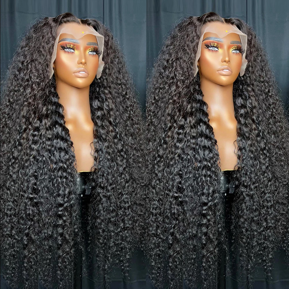 30 Inch Peruvian Human Hair Deep Wave Lace Frontal Wigs Water Curly Human Hair Wig 360 13x4 Lace Front Human Hair Wigs for Women