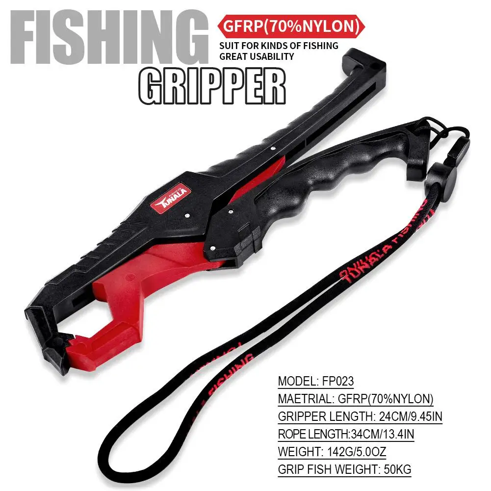 

Glass Fiber Fish Gripper Waterproof Anti-rust Anti-corrosion Grabber Keeper Fish Clamp Fishing Gear With Lanyard
