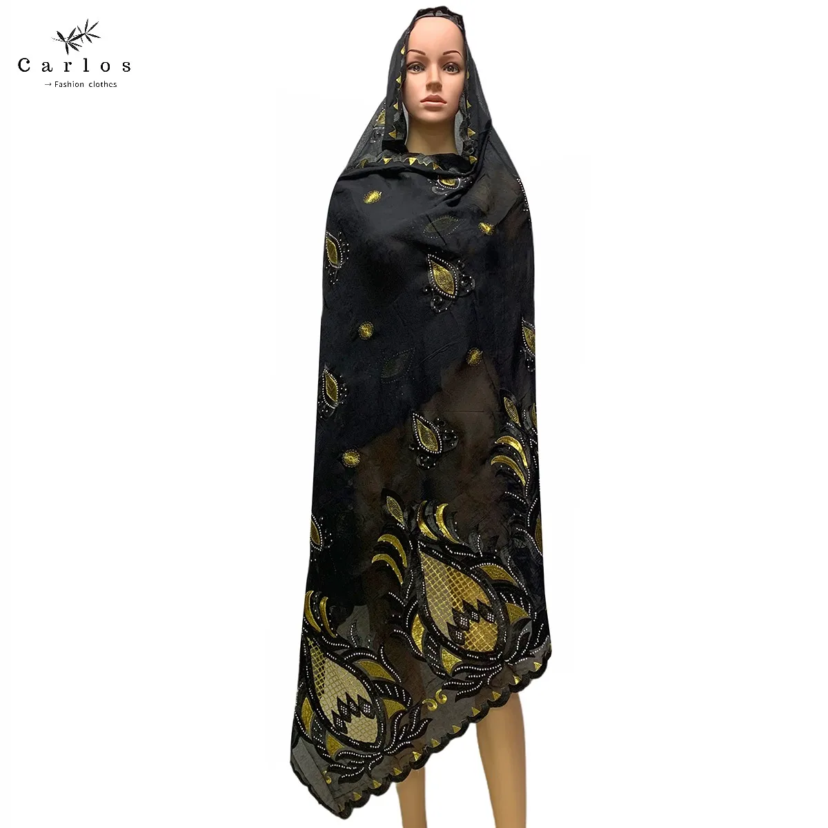 Лидер продаж 2022 100% хлопок искусственный Африканский женский хиджаб шарф с