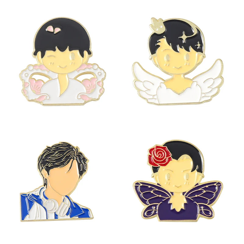 

Cartoon Anime Yuzuru Hanyu Brooches Enamel Pin Cute Angel Badges Metal Bag Clothes Lapel Pins Jewelry Gifts For Fans