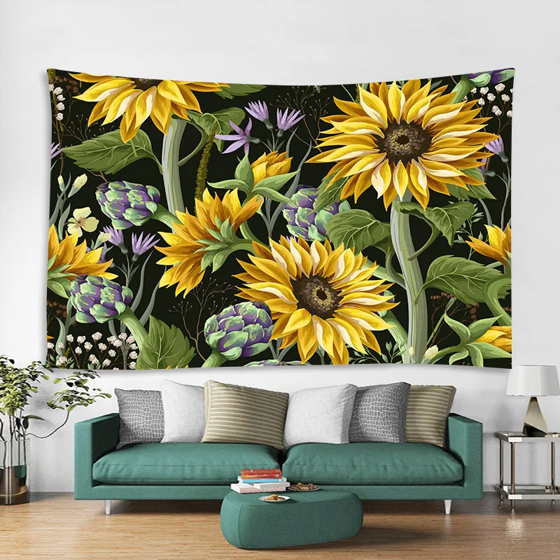 

Psychedelic 3D Tapestry Wall Hanging Tapestries Living Room Decoration Floral Sunflower Print Home Dormitory Wall Decor