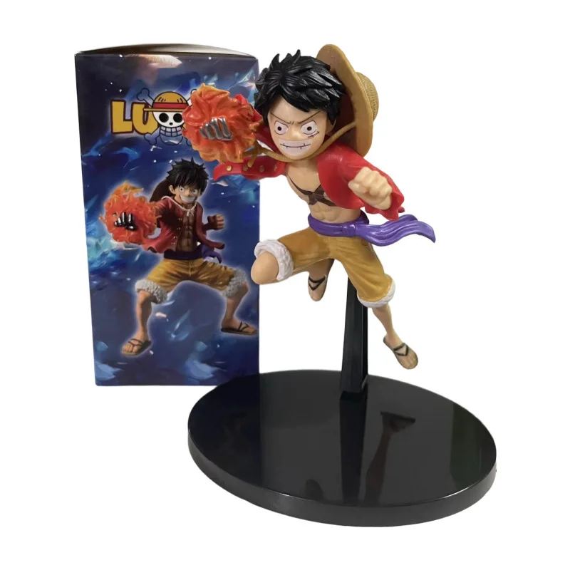 Фото Новая фигурка Луффи из One Piece: Пиратская группа в соломенных шляпах, боксёрская драка, анимационная модель ручной работы, подарок для мальчиков №4