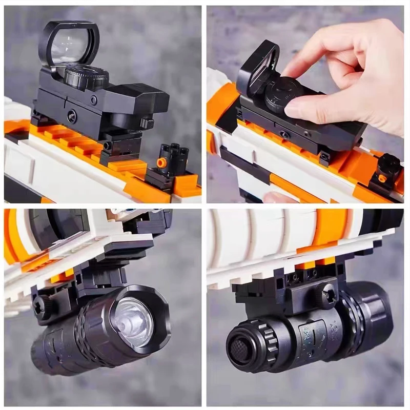 Модель стрелкового оружия M4A1 Карбин резиновой стрелкой для строительства, военного городка, технического запуска кирпича, игрушка оружие Солдат Второй мировой войны для мальчиков.