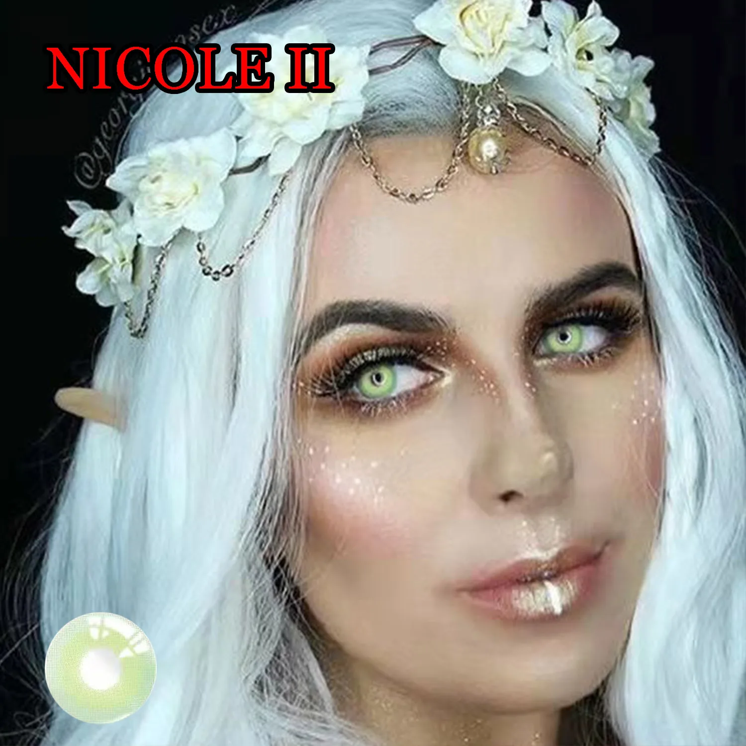 

Контактные линзы с вампиром ColorEyes 14,20 мм Cospaly, аксессуары для очков, линзы для глаз Nicole ные Nicole II