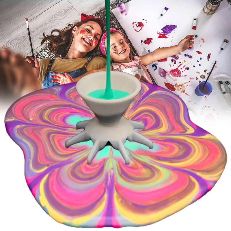 

new Mini Paint Split Cup Reusable Paint Pouring Cup Easily Clean Plastic Pouring Paint Tool with 7 Splitting Paint Legs DIY