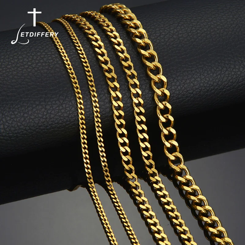 Модное ожерелье-цепочка для Cuabn шириной 3 мм/5 мм/7 мм, ожерелье из нержавеющей стали в стиле панк для женщин и мужчин, оптовая продажа, Прямая поставка