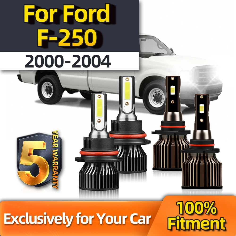 

Crossfox Car Accessory Kit Headlight High Low 9007 Fog Light 9145 Plug-N-Play Bulbs For Ford F-250 2000 2001 2002 2003 2004