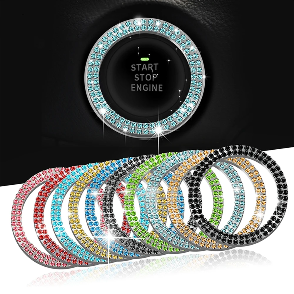 

1 шт. кнопка Зажигания автомобиля с одним ключом пуск двигателя декоративная крышка кольцо ручной работы кристальная Наклейка Автомобильны...