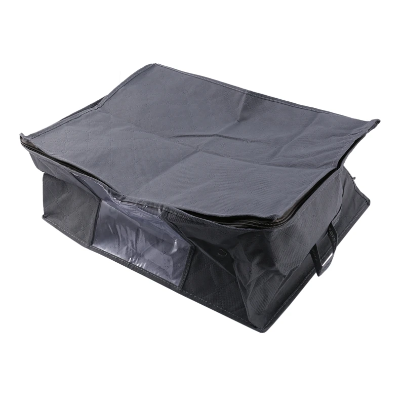 

3Pcs Storage Bag Quilt Clothes Bag Non Woven Fabric Storage Box With Handles Folding Moisture-Proof Sealed Storage Box Clear Org