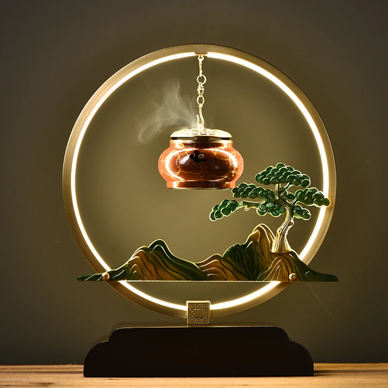 

Brass Backflow Incense Burner Waterfall Smoke Creative Essence Holder Incense Burner Desk Decoration Incenso Ornaments AA50IB