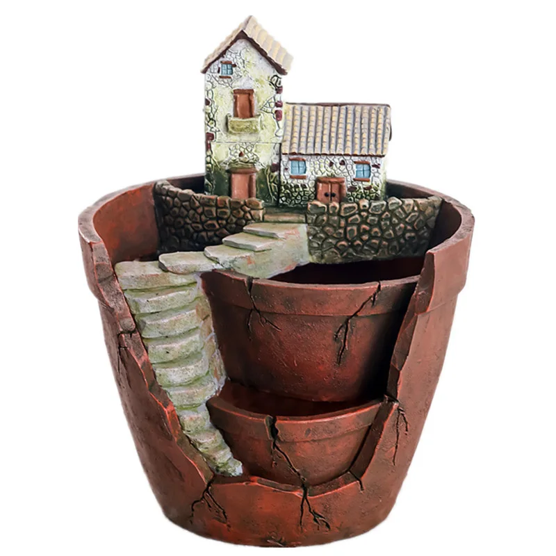 

Micro landscape resin fleshy flowerpot creative office desktop balcony home gardening potted pot home decoration