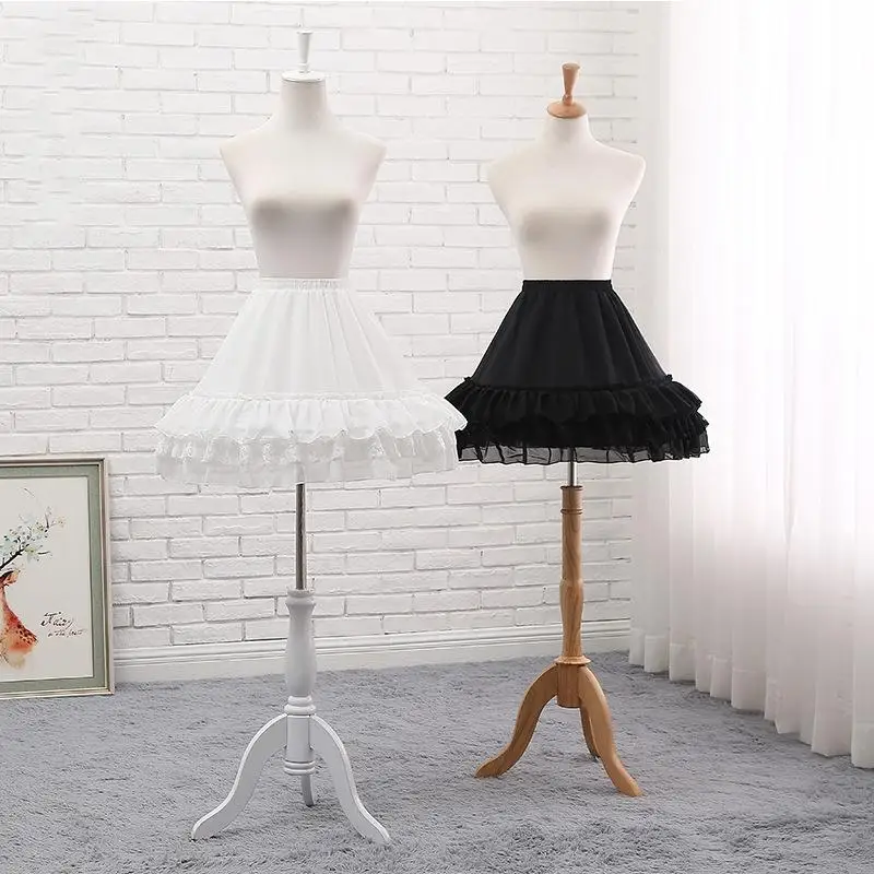 

Women's Puffy Ballgown 3 Multi-Layered Bottom Skirt Elastic Waist Chiffon Short Fluffy Princess Ballet Dance Underskirt