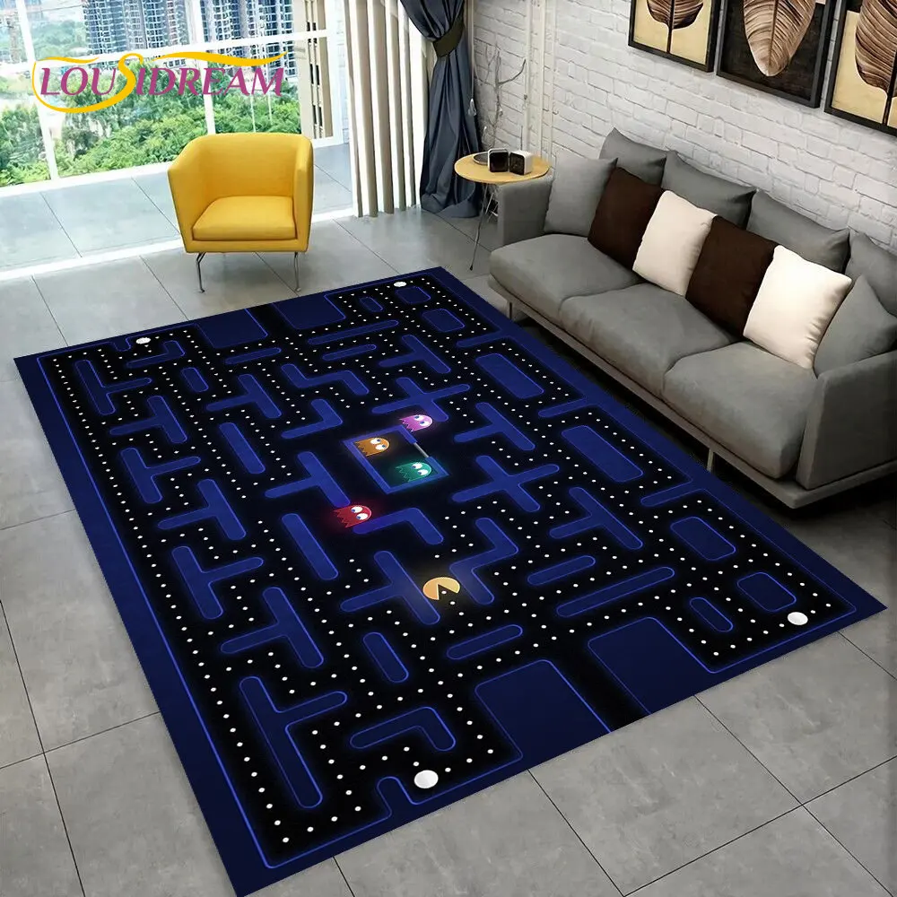 

Pacman Retro Classics Game Gamer Area Rug,Carpet Rug for Home Living Room Children Bedroom Sofa Doormat Decor,Non-slip Floor Mat