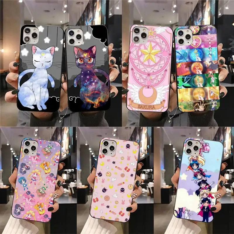 

Sailor Moon CAT Phone Case For iphone 13 12 11 Pro Mini XS Max 8 7 Plus X SE 2020 XR cover