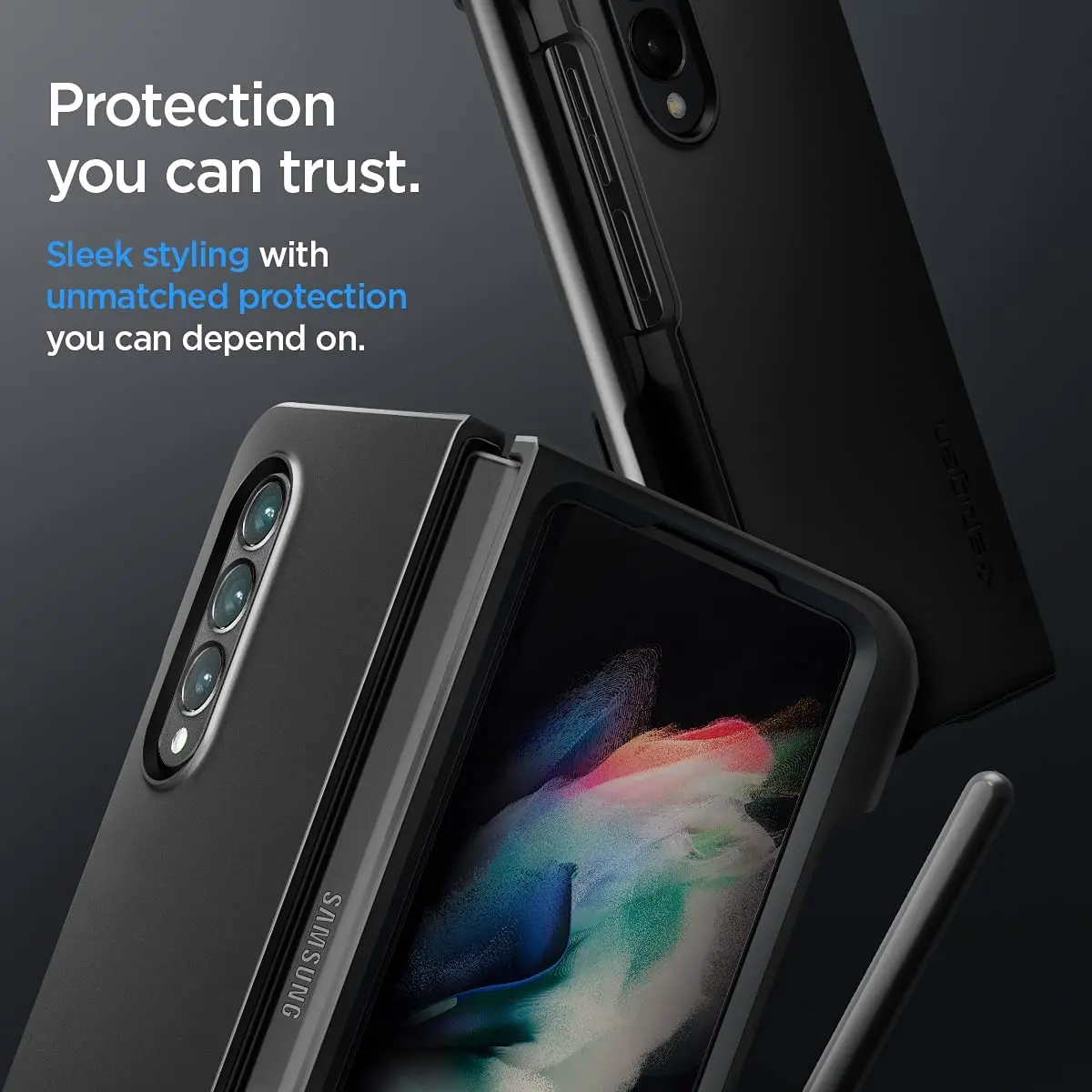 Kup Spigen Thin Fit P Do Samsung Galaxy Z Fold 3 Case-lekki, Wąski Profil Wbudowany Uchwyt Na Długopis
