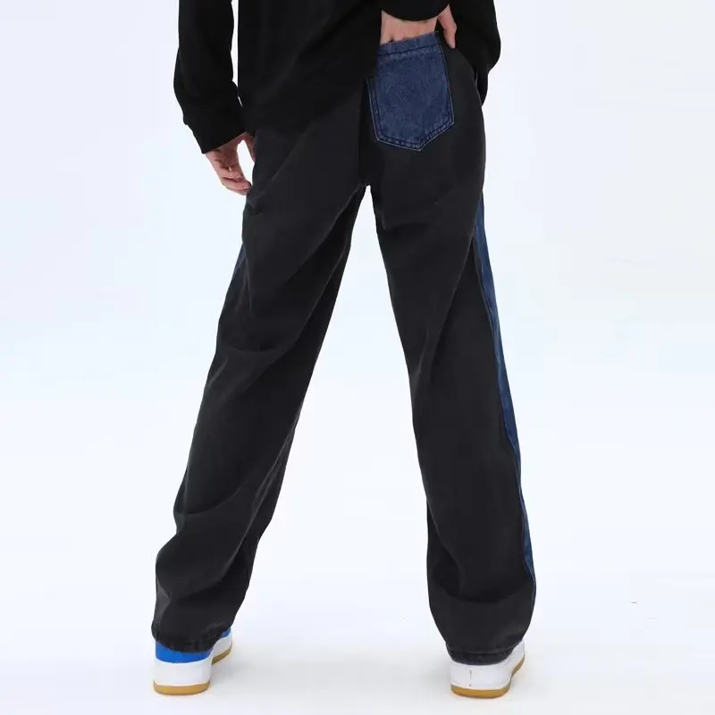 Новинка 2023 мешковатые джинсы Cyber Y2K брюки в стиле K-POP для мужчин одежда прямые