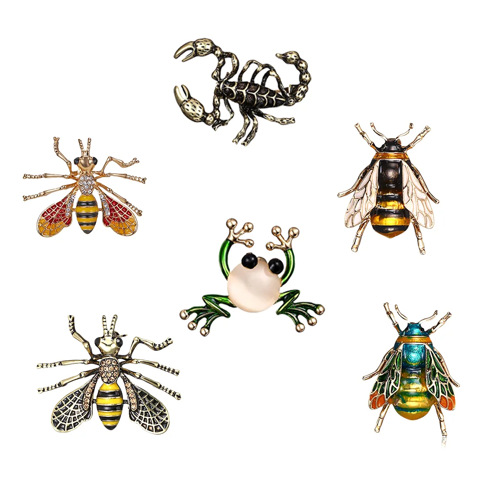 

6pcs Lapel Delicate Insect Modeling Brooches Brooch Clothes Decors