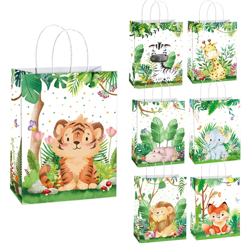 Подарочный бумажный пакет с изображением животных