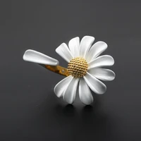 cute white daisy flowers rings for women sweet girls trendy korean chic sunflower open finger ring elegant wedding party jewelry