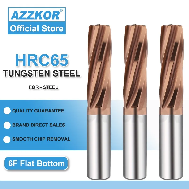 AZZKOR карбида Ример покрытием спиральные канавки H7 Допуск точности патрон закаленные Сталь 6 бокалы для металла HRC65
