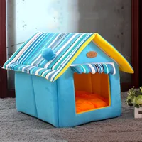 Pet Dogs Beds Fashion Striped Removable Cover Mat Dog Houses Dog Beds For Small Medium Dogs House Pet Beds for Cats Pet Products