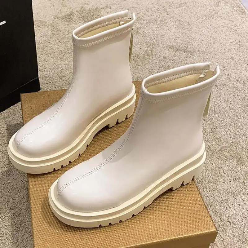 

Женские ботильоны 2022 года, женская обувь на платформе, обувь из мягкой искусственной кожи, модная зимняя обувь Ytmtloy с круглым носком, Женские...