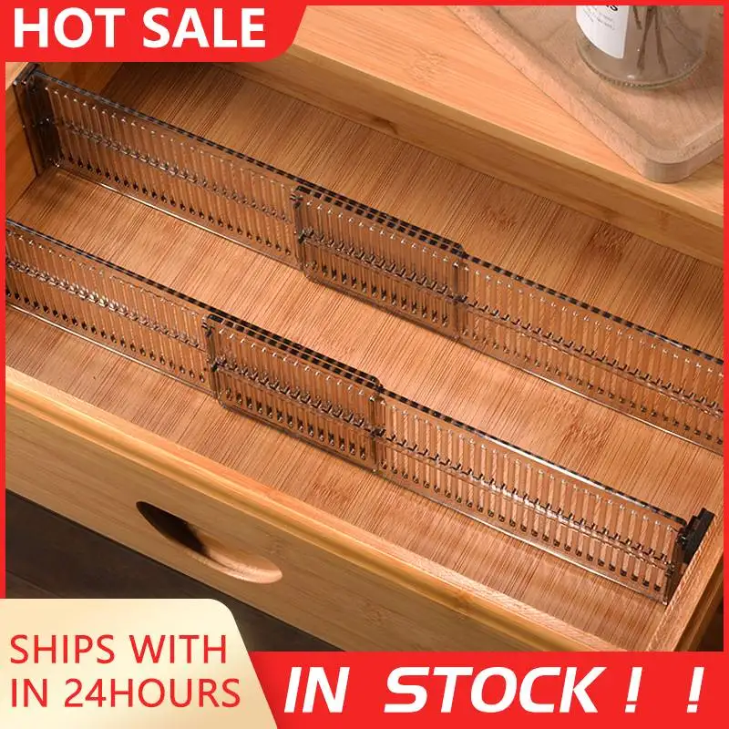 

2PCS Adjustable Drawer Dividers DIY Cabinet Storage Partition Divider For Clutter Kitchen Cutlery Organizer Separator