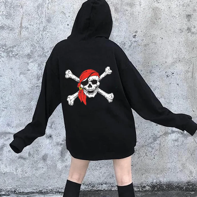 

Vintage Skull Graphics Oversized Hoodies Womens Zip Up Long Sleeve Gothic Sweatshirt Y2K Aesthetic Winter Grunge Jacket Clothing